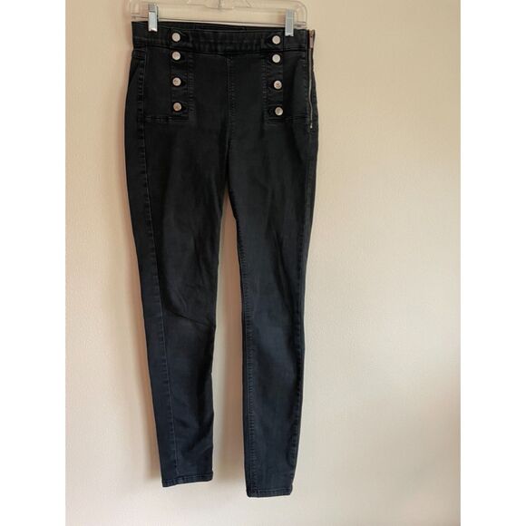 Karen Millen Denim - Karen Millen Faded Black Military Jeans